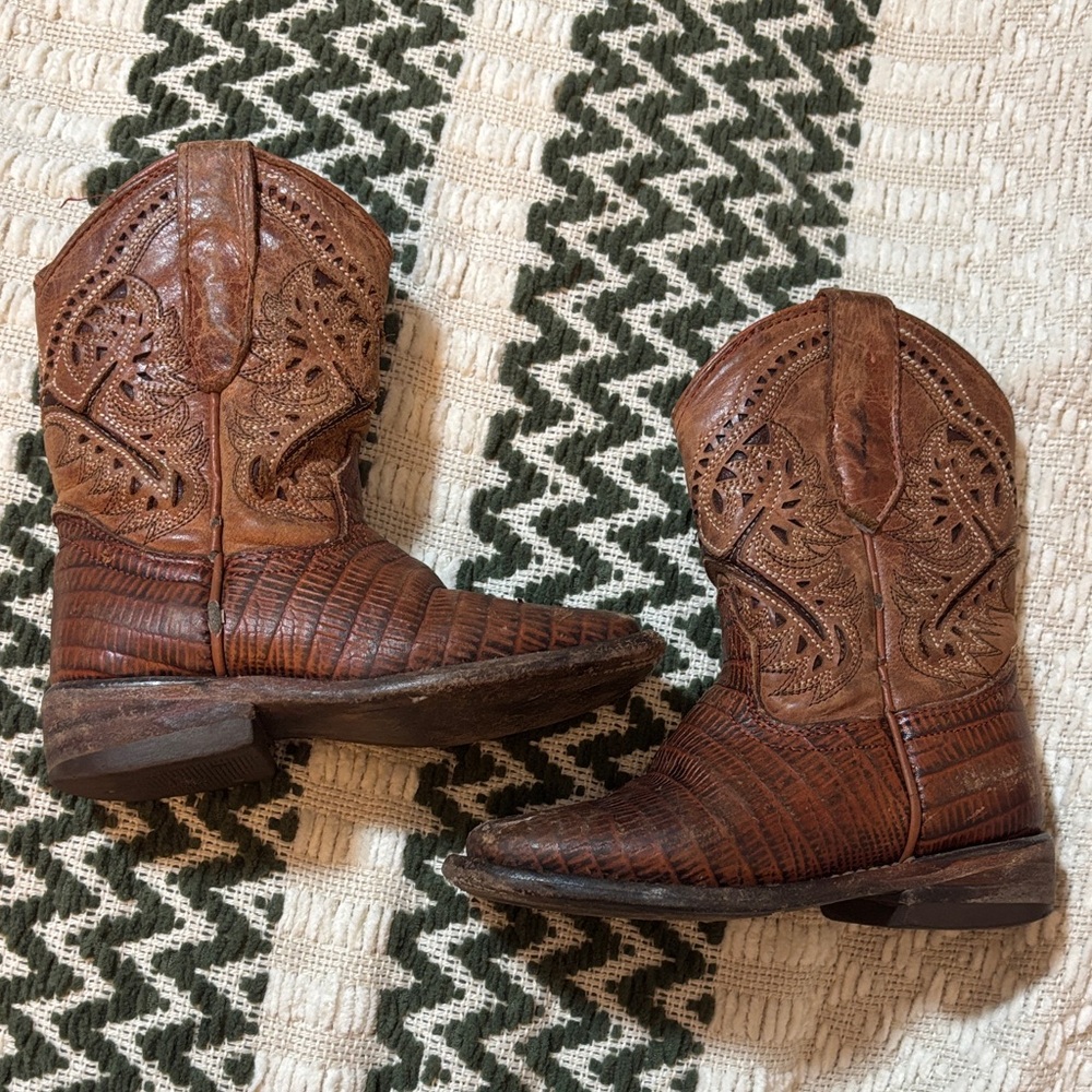 Brown Kids Cowboy Boots